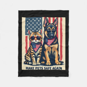 Make Pets Safe Again Trump Cats For Trump Mega 202 Fleece Blanket