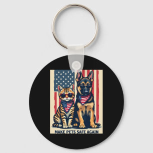 Make Pets Safe Again Trump Cats For Trump Mega 202 Keychain