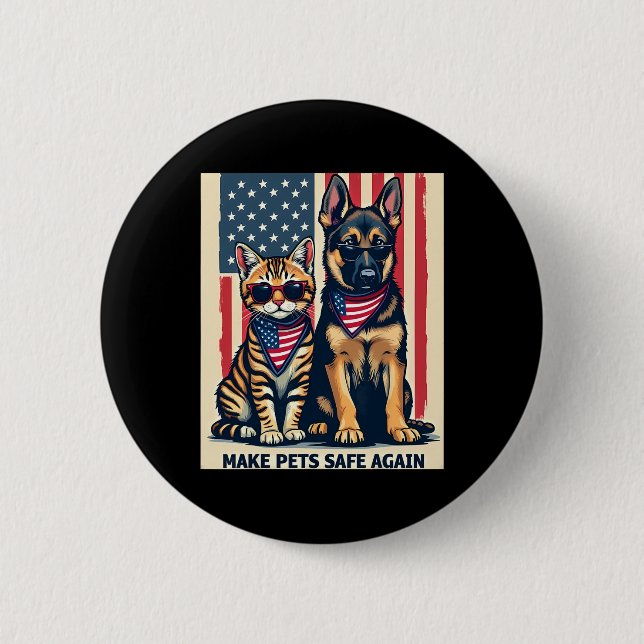 Make Pets Safe Again Trump Cats For Trump Mega  2 Inch Round Button (Front)