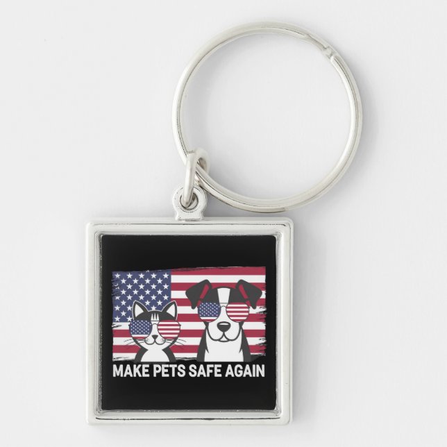Make Pets Safe Again Trump Harris Debate 2024 Keychain (Front)
