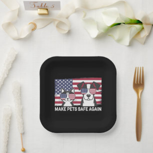 Make Pets Safe Again Trump Harris Debate 2024 Paper Plate