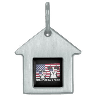 Make Pets Safe Again Trump Harris Debate 2024 Pet ID Tag