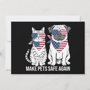 Make Pets Safe Again Trump Harris Debate Dogs Cat  Invitation