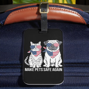 Make Pets Safe Again Trump Harris Debate Dogs Cat Luggage Tag