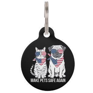 Make Pets Safe Again Trump Harris Debate Dogs Cat Pet Tag