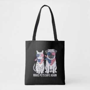 Make Pets Safe Again Trump Harris Debate Dogs Cat Tote Bag