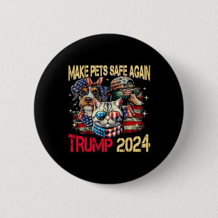 Make Pets Safe Again Trump Harris Debate Eating Th 2 Inch Round Button