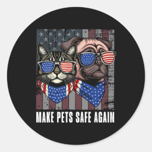 Make Pets Safe Again Trump Harris Debate Eating Th Classic Round Sticker