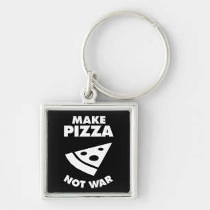Make Pizza Not War Keychain