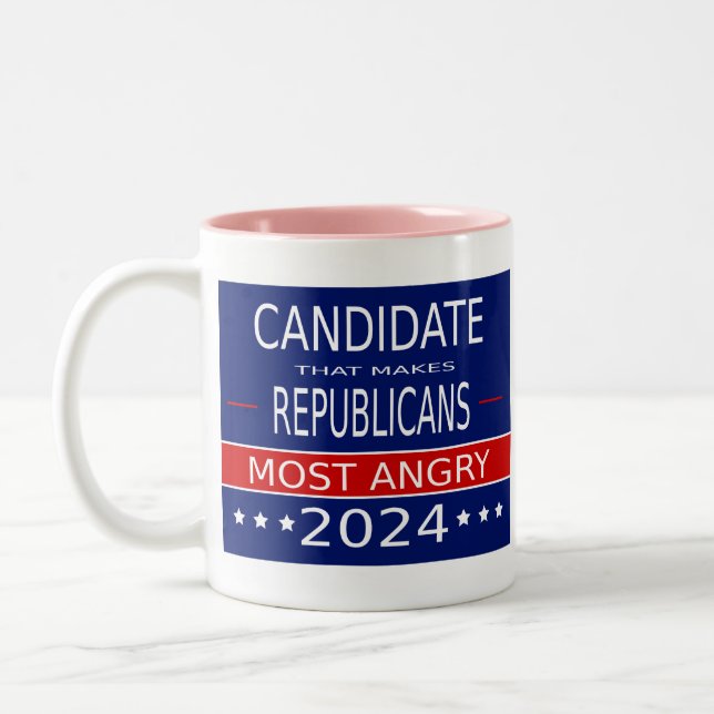 Make Republicans Angry Again Two-Tone Coffee Mug (Left)