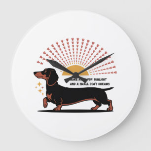 Make Room For Sunlight And A Small Dog’s Dreams Large Clock