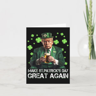 Make Saint Patrick's Day Great Again Usa Flag Funn Card
