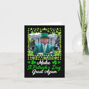 Make Saint Patrick's Day Great Again Usa Flag Funn Card