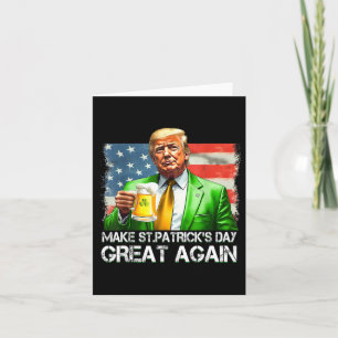 Make Saint Patrick's Day Great Again Usa Flag Funn Card