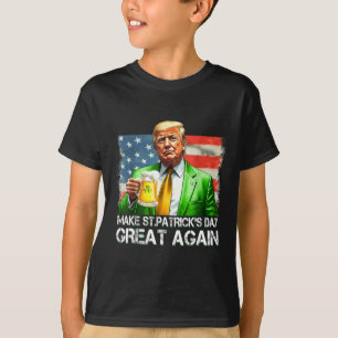Make Saint Patrick's Day Great Again Usa Flag Funn T-Shirt