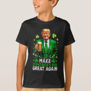 Make Saint Patrick's Day Great Again Usa Flag Funn T-Shirt
