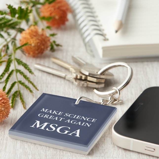 Make Science Great Again MSGA Typography Keychain (Front Right)