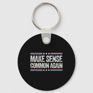 Make Sense Common Again Funny Us Patriotic 4th Of Keychain