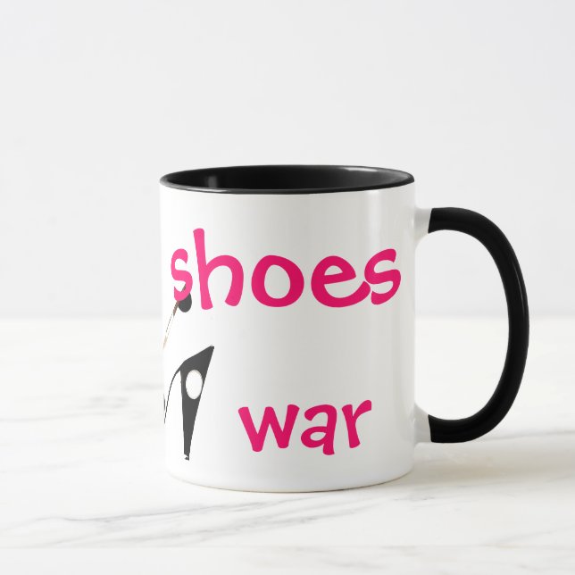 Make Shoes Not War humourous mug (Right)