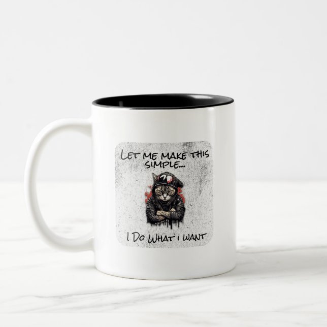 Make Simple, I Do What I Want Two-Tone Coffee Mug (Left)