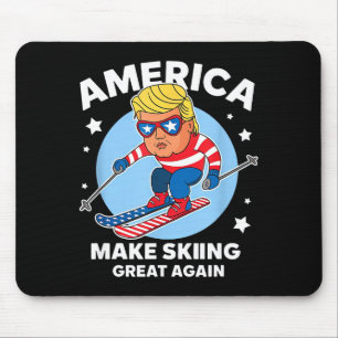 Make skiing great again - usa trump ski mouse pad