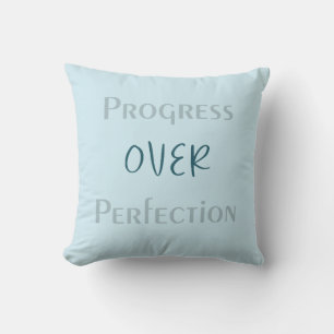 Make Small Progress Daily With Reflective Blue Art Throw Pillow