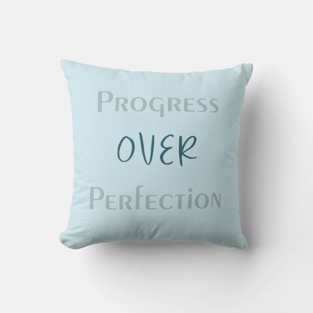 Make Small Progress Daily With Reflective Blue Art Throw Pillow (Front)