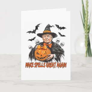 Make Spells Great Again Funny Halloween Trump  Card