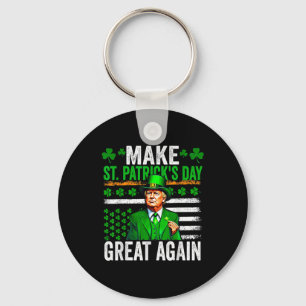 Make St Patrick Day Great Again Trump Drinking Bee Keychain