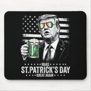 Make St Patricks Day Great Again, American Flag Mouse Pad