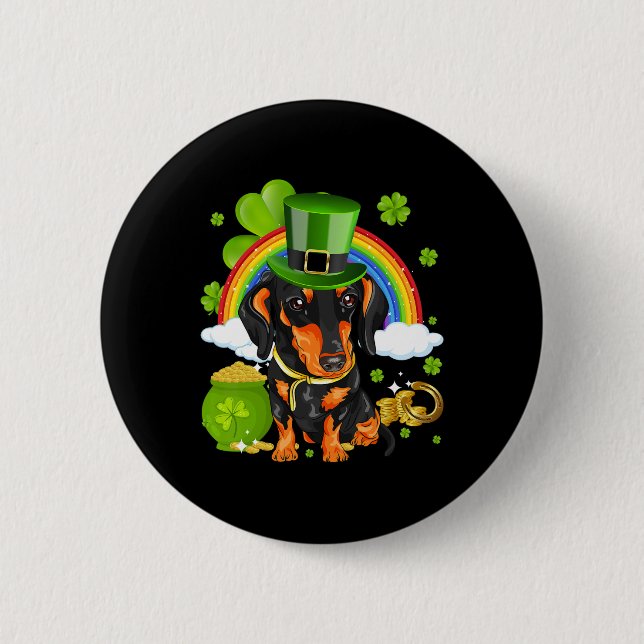 Make St Patricks Day Great Again Funny Dachshund M 2 Inch Round Button (Front)