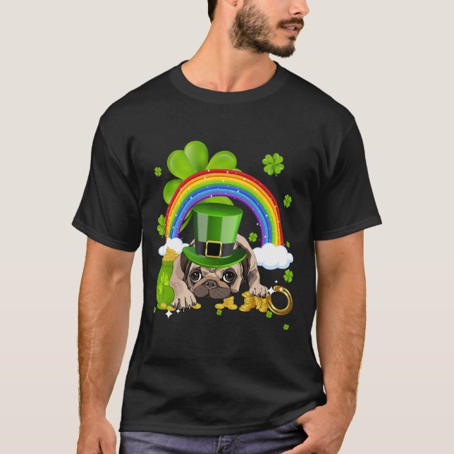 Make St Patricks Day Great Again Funny Pug Men Wom T-Shirt (Front)