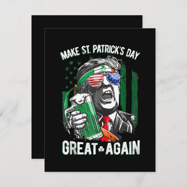 Make St Patrick's Day Great Again Funny Trump Card (Front/Back)