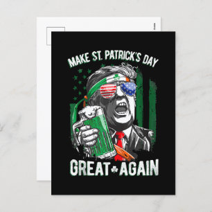 Make St Patrick's Day Great Again Funny Trump Holiday Postcard