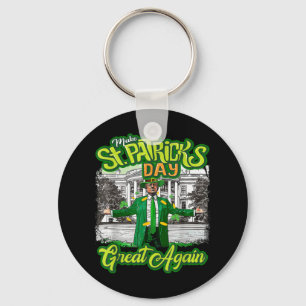 Make St. Patricks Day Great Again Funny Trump Keychain