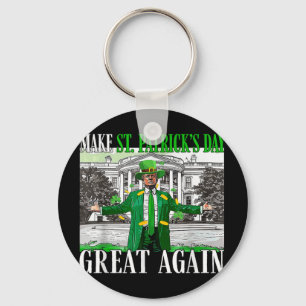 Make St. Patricks Day Great Again Funny Trump Keychain
