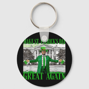 Make St. Patricks Day Great Again Funny Trump Keychain
