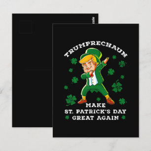 Make St Patrick's Day Great Again Funny Trump Postcard