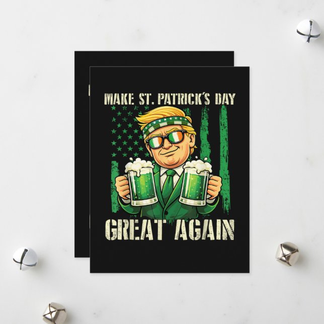 Make St. Patrick's Day Great Again Holiday Card (Front/Back In Situ)