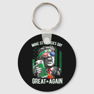 Make St Patricks Day Great Again Irish Leprechaun Keychain