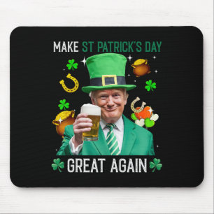 Make St Patricks Day Great Again Irish Leprechaun Mouse Pad