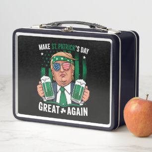 Make St Patrick's Day Great Again Irish Trump Metal Lunch Box