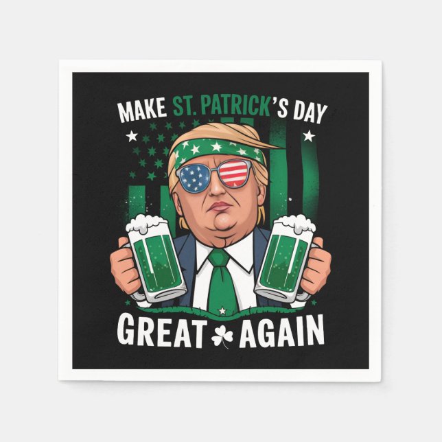 Make St Patrick's Day Great Again Irish Trump Napkin (Front)