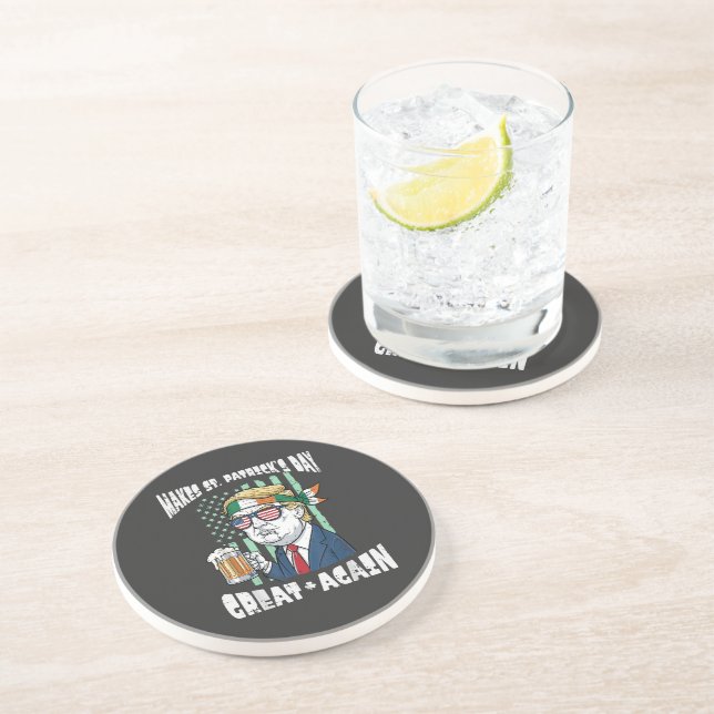 Make St Patricks Day Great Again Saint Paddys Coaster (Side)