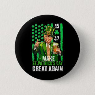 Make St Patricks Day Great Again Shamrock Trump Am 2 Inch Round Button