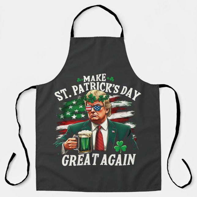 Make St. Patrick's Day Great Again Trump  Apron (Front)