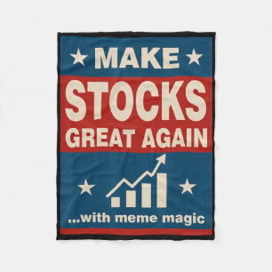 Make Stocks Great Again Trump New Economy Politic Fleece Blanket