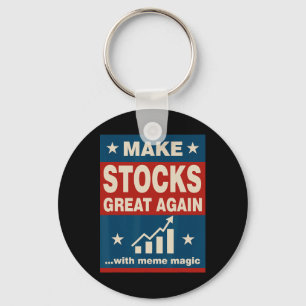 Make Stocks Great Again Trump New Economy Politic Keychain