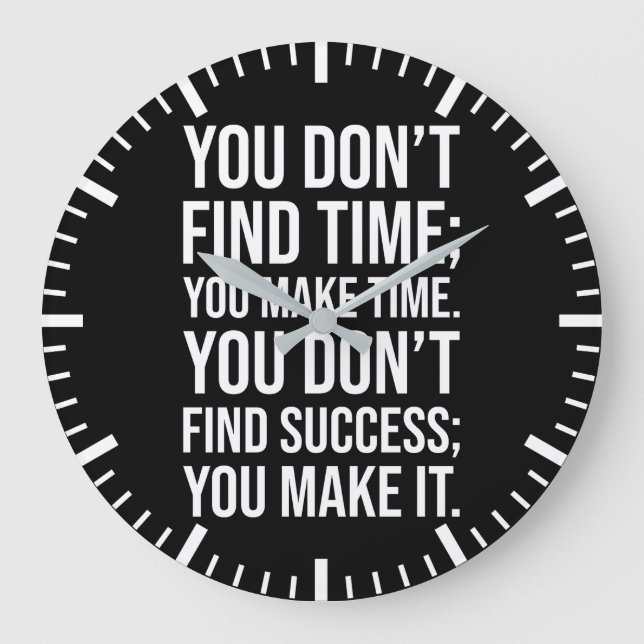 Make Success - Hustle Grind Motivational Large Clock (Front)
