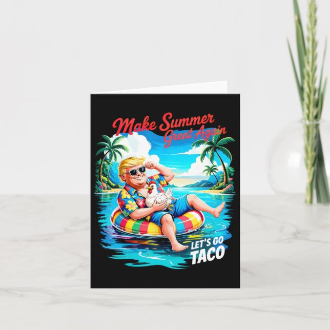 Make Summer Great Again Funny President Chicken Ta Card (Front)
